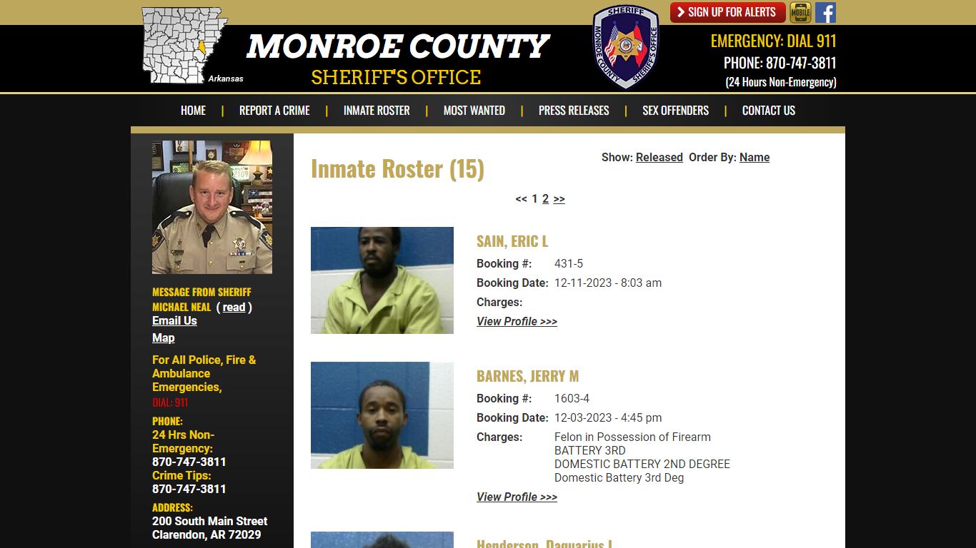 Inmate Roster - Current Inmates Booking Date Descending - Monroe County ...