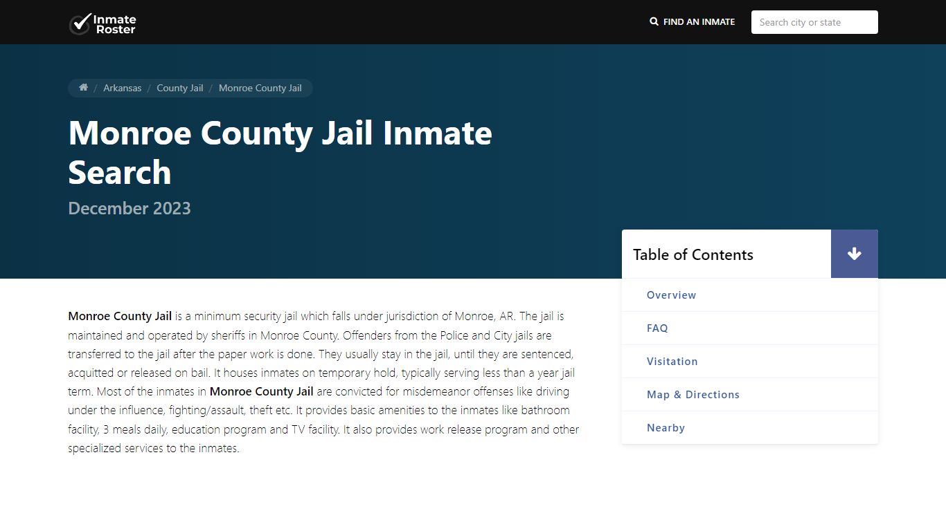 Inmate Search | Monroe County Jail - Clarendon, AR