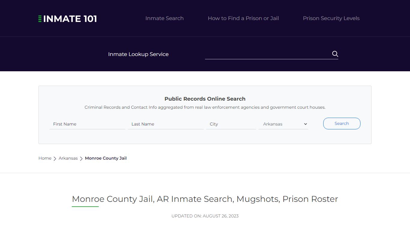 Monroe County Jail, AR Inmate Search, Mugshots, Prison Roster